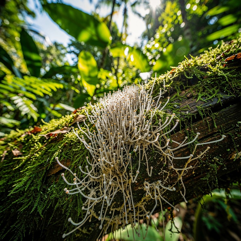 A close-up of mycelium threads spreading across the surface ... | ShopAyahuascaRetreats