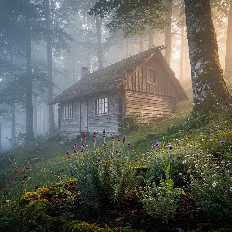 A rustic, wooden cabin nestled among the trees on a hillside... | ShopAyahuascaRetreats