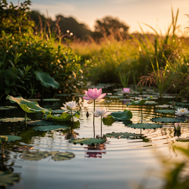 A tranquil, shallow pool of water, reflecting the sky above,... | ShopAyahuascaRetreats
