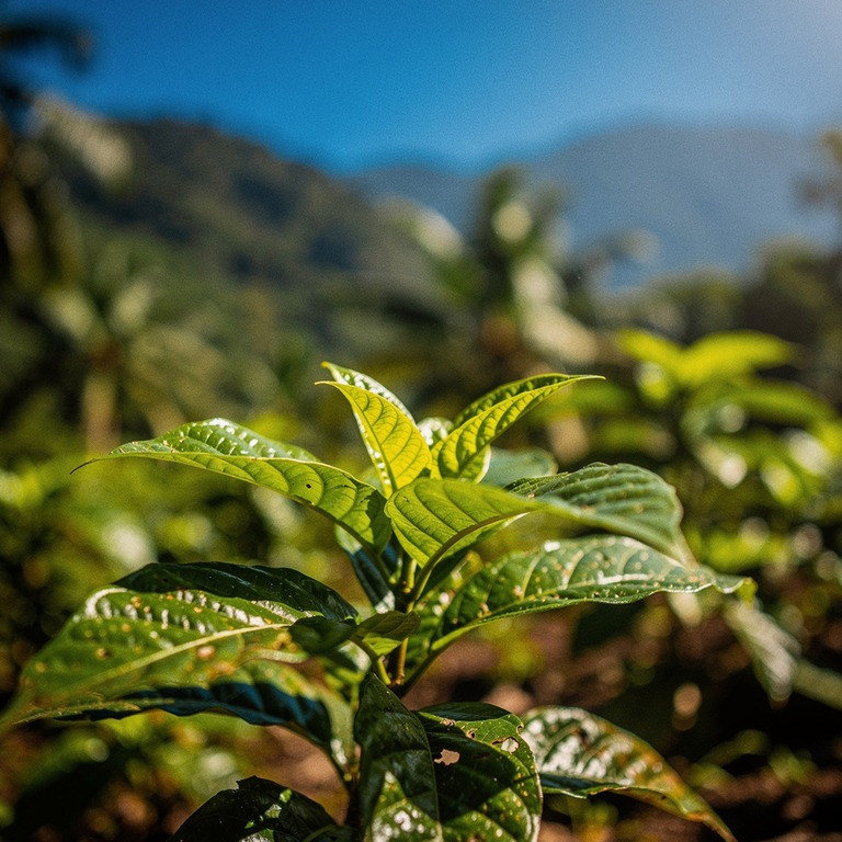 Coca plant leaves in bright morning sunshine, sharp green de... | ShopAyahuascaRetreats