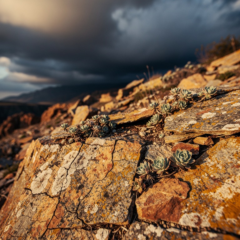 A barren, rocky cliffside with a few struggling succulents, ... | ShopAyahuascaRetreats