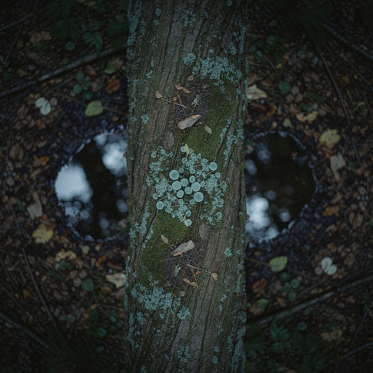 A close-up of a small, glowing patch of bioluminescent fungi... | ShopAyahuascaRetreats