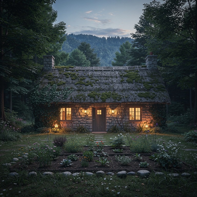 A rustic, secluded stone cottage nestled among the trees, wi... | ShopAyahuascaRetreats