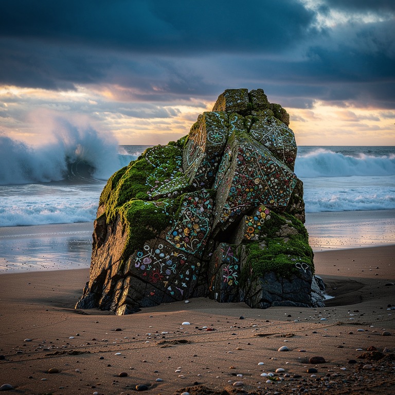 A solitary, rocky outcropping, covered in vibrant, green mos... | ShopAyahuascaRetreats