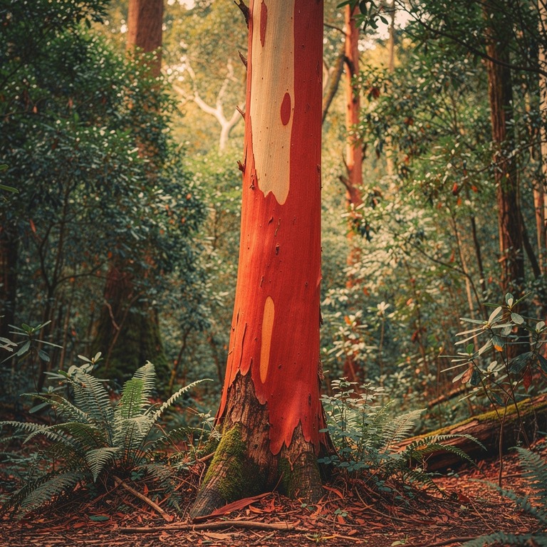 Madrone tree with peeling red bark in dense forest | ShopAyahuascaRetreats
