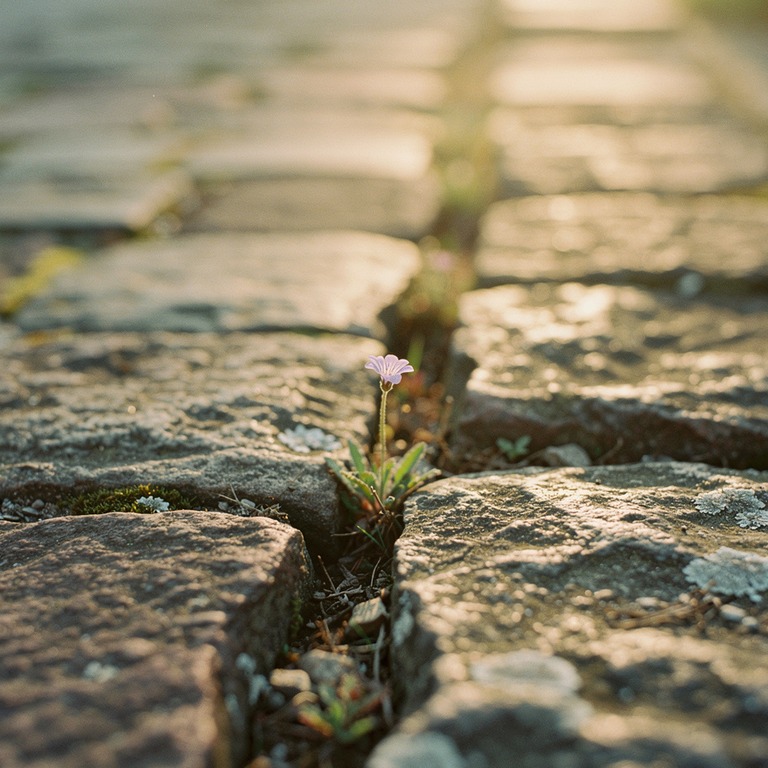 A close-up of a delicate, yet resilient, wildflower pushing ... | ShopAyahuascaRetreats
