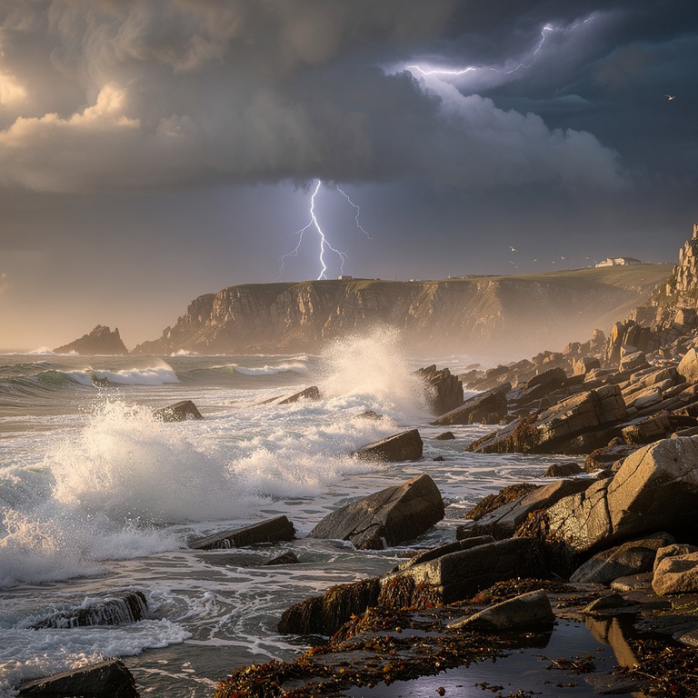 A dramatic, stormy sky with dark, foreboding clouds, illumin... | ShopAyahuascaRetreats