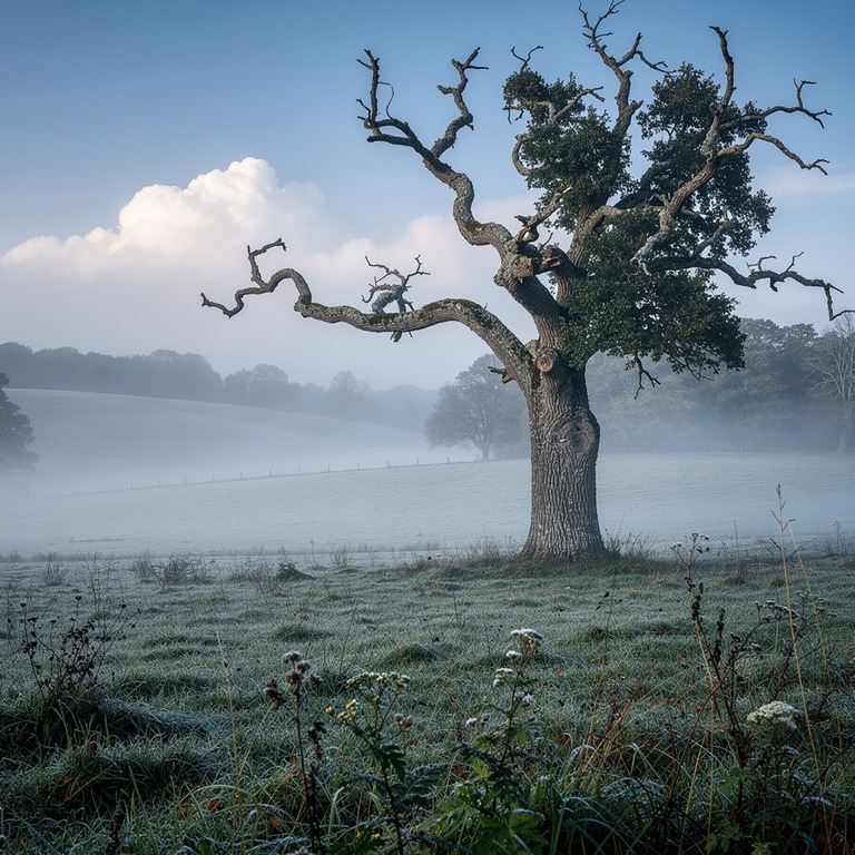 A solitary, ancient tree stands tall in a rolling pasture, i... | ShopAyahuascaRetreats