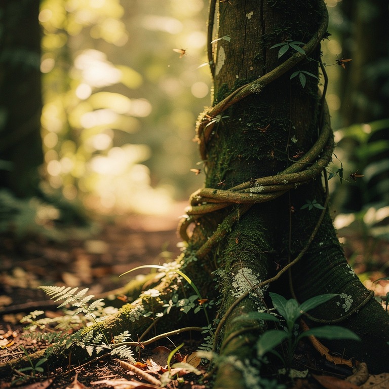 Ayahuasca vine wrapped around an old tree trunk, rainforest ... | ShopAyahuascaRetreats