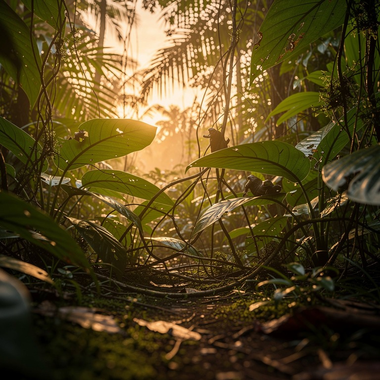 Dense tropical undergrowth shot from ground level, green wal... | ShopAyahuascaRetreats