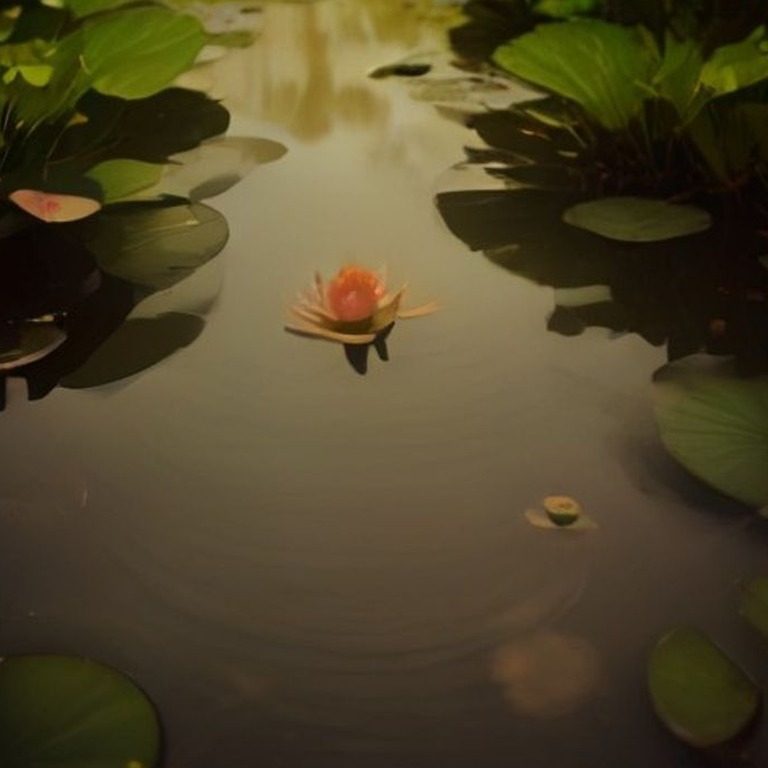 Lotus blossom rising above lily pads in a forest pond | ShopAyahuascaRetreats