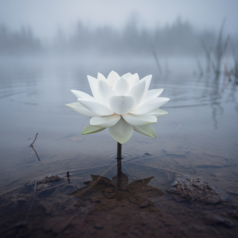 A close-up of a lotus flower blooming in a pond, with its ro... | ShopAyahuascaRetreats