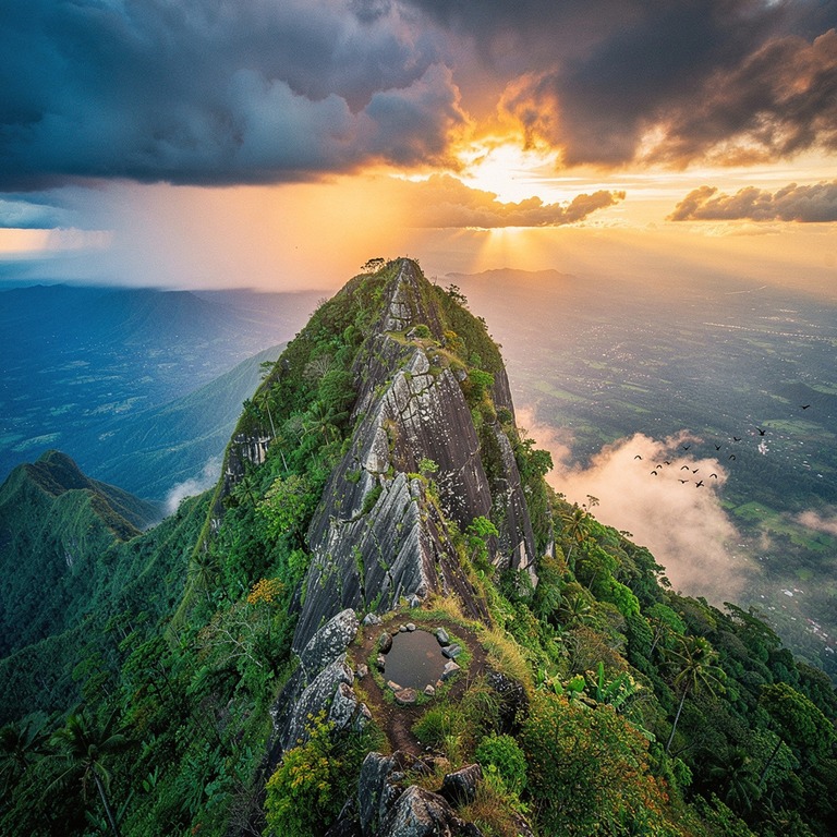 A majestic, rugged mountain ridge is set against a dramatic,... | ShopAyahuascaRetreats