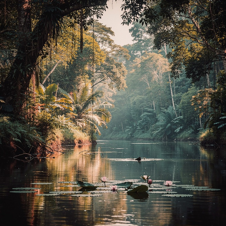 A serene river snakes its way through a lush jungle landscap... | ShopAyahuascaRetreats