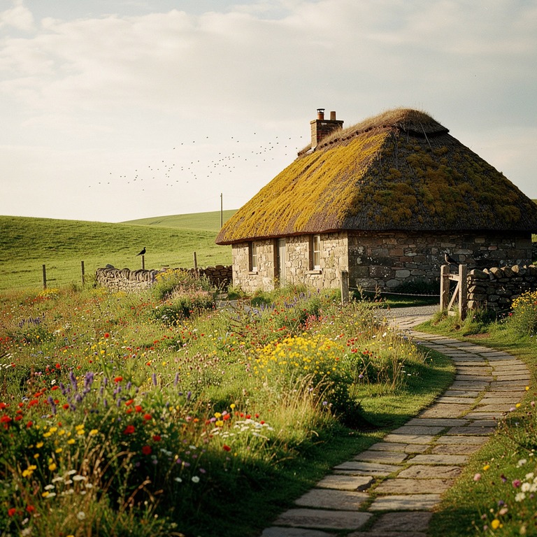 A tranquil stone cottage nestled among rolling pastures, wit... | ShopAyahuascaRetreats