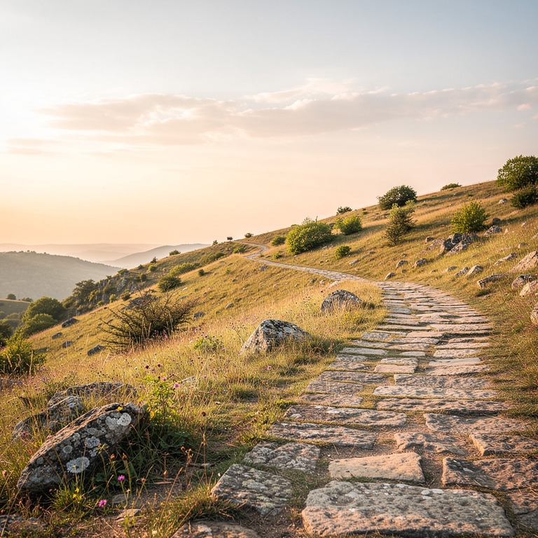 A weathered, ancient stone path winding through a deserted, ... | ShopAyahuascaRetreats