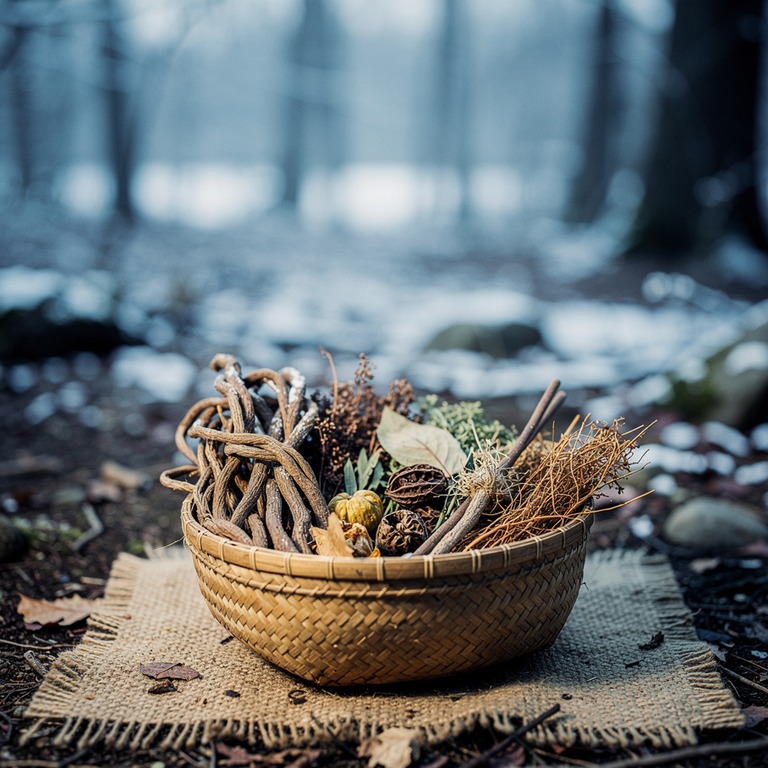 A woven, indigenous basket filled with an assortment of drie... | ShopAyahuascaRetreats