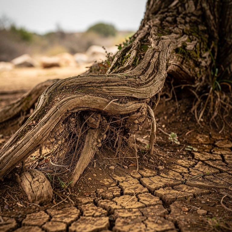A massive, gnarled tree root system bursts through the surfa... | ShopAyahuascaRetreats