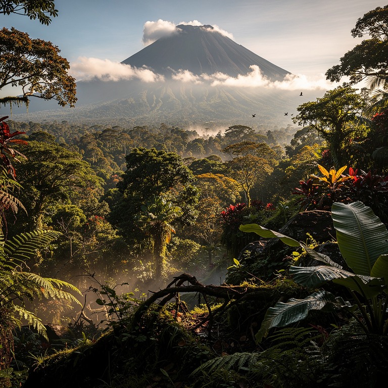 Volcano with rainforest blanketing its lower slopes | ShopAyahuascaRetreats