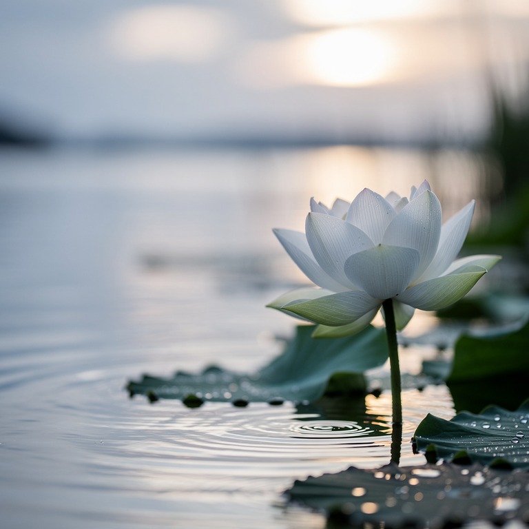 A close-up of a lotus flower blooming in a pond, its delicat... | ShopAyahuascaRetreats