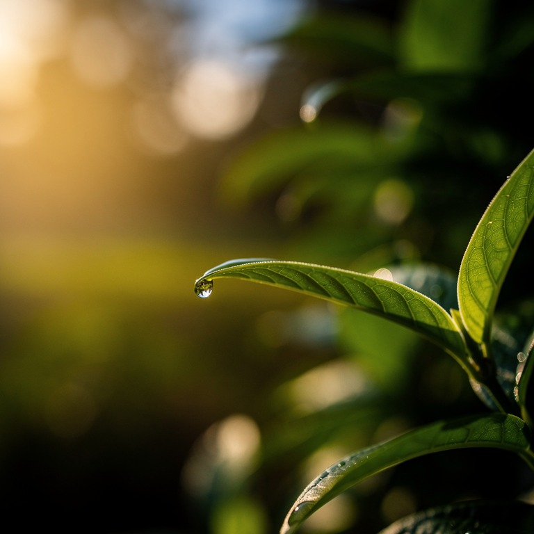 A delicate, sparkling dewdrop clinging to the edge of a leaf... | ShopAyahuascaRetreats