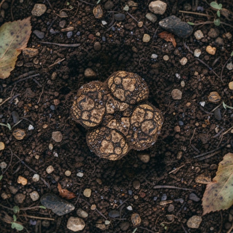 A macro photograph of a truffle, its intricate, earthy textu... | ShopAyahuascaRetreats