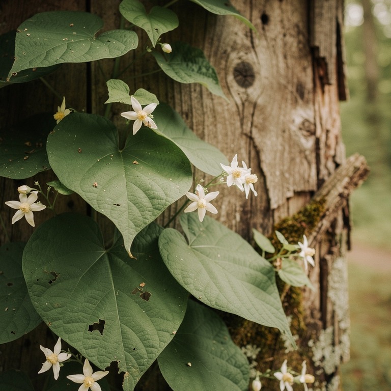 A sprawling vine with large, flat leaves and delicate white ... | ShopAyahuascaRetreats