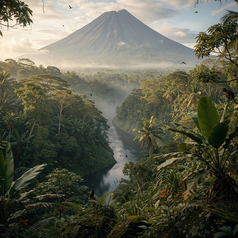 Volcano with rainforest blanketing its lower slopes | ShopAyahuascaRetreats