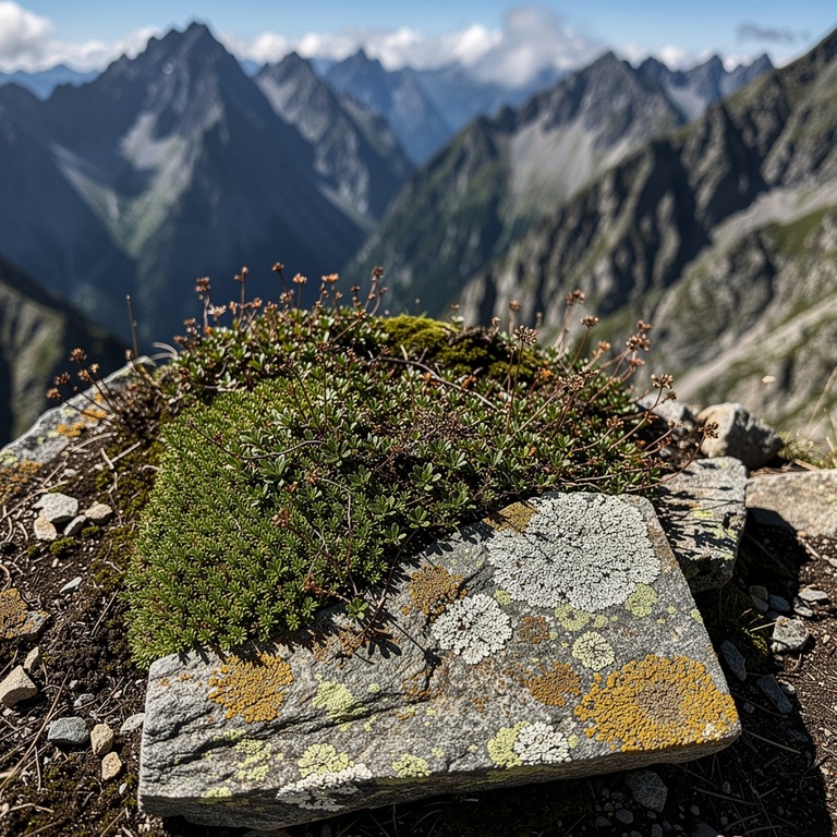A flat, moss-covered stone on a mountain ridge, with a drama... | ShopAyahuascaRetreats