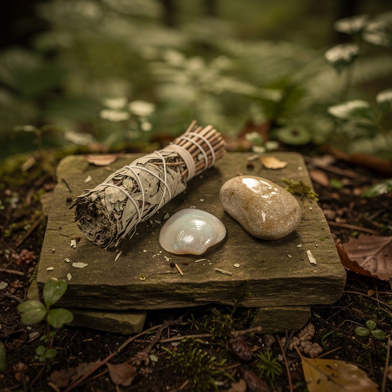 A simple, natural altar, adorned with a few, carefully arran... | ShopAyahuascaRetreats