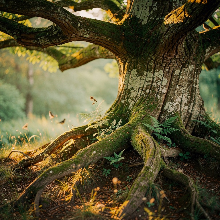 A sprawling, ancient tree with gnarled branches and roots, s... | ShopAyahuascaRetreats