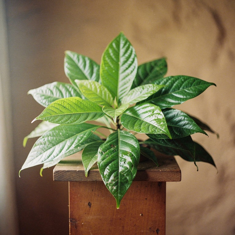 A still life of freshly harvested, vibrant green iboga leave... | ShopAyahuascaRetreats
