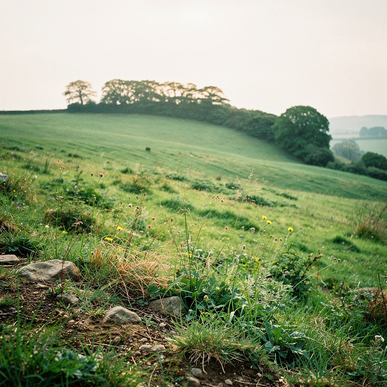 Rolling hills of green pasture stretch towards a distant rid... | ShopAyahuascaRetreats