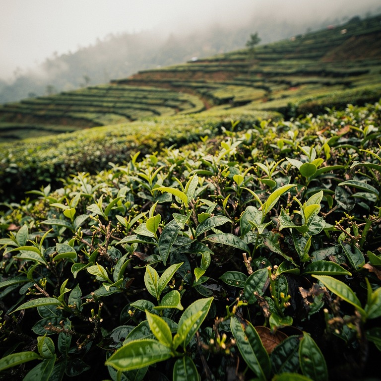 Tea plantation terraces with bright green new leaves, mounta... | ShopAyahuascaRetreats