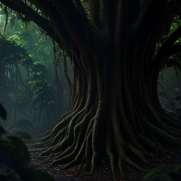 Trunk of a kapok tree with massive buttress roots at jungle ... | ShopAyahuascaRetreats