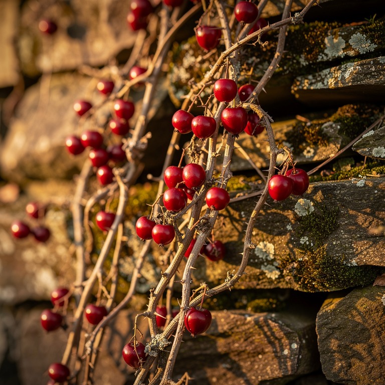 A sprawling, thorny vine, heavy with ripe, red fruit, climbs... | ShopAyahuascaRetreats