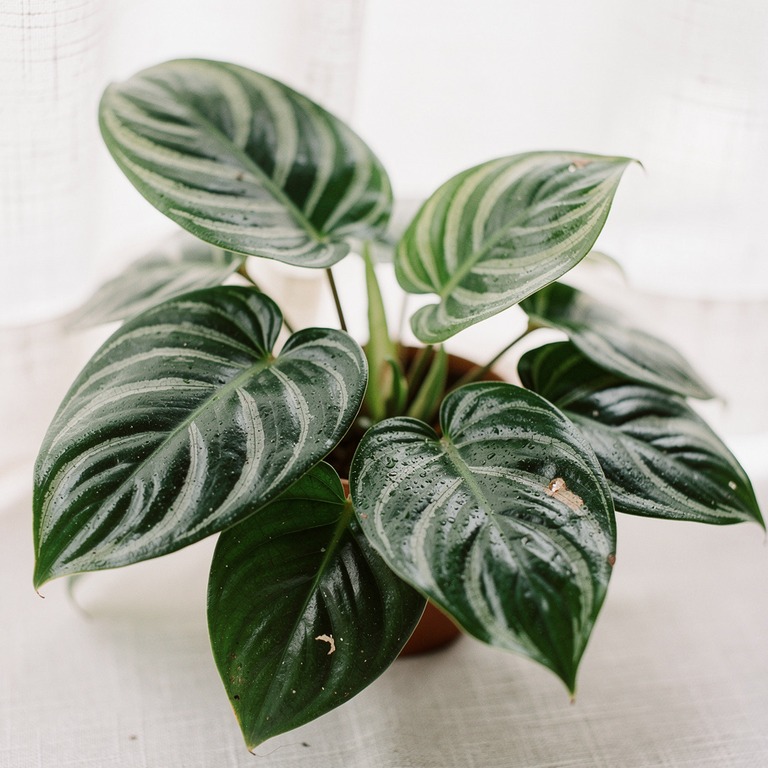 Cluster of philodendron leaves with deep green and silver ve... | ShopAyahuascaRetreats