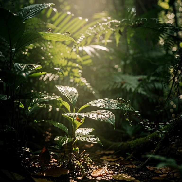 Dense tropical undergrowth shot from ground level, green wal... | ShopAyahuascaRetreats