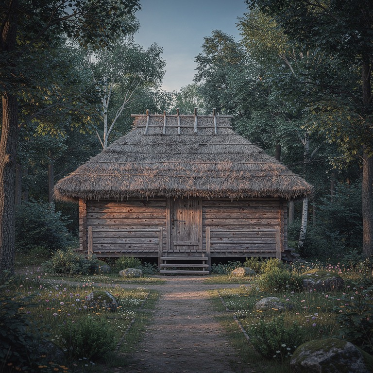 A secluded, rustic wooden cabin nestled among the trees, wit... | ShopAyahuascaRetreats
