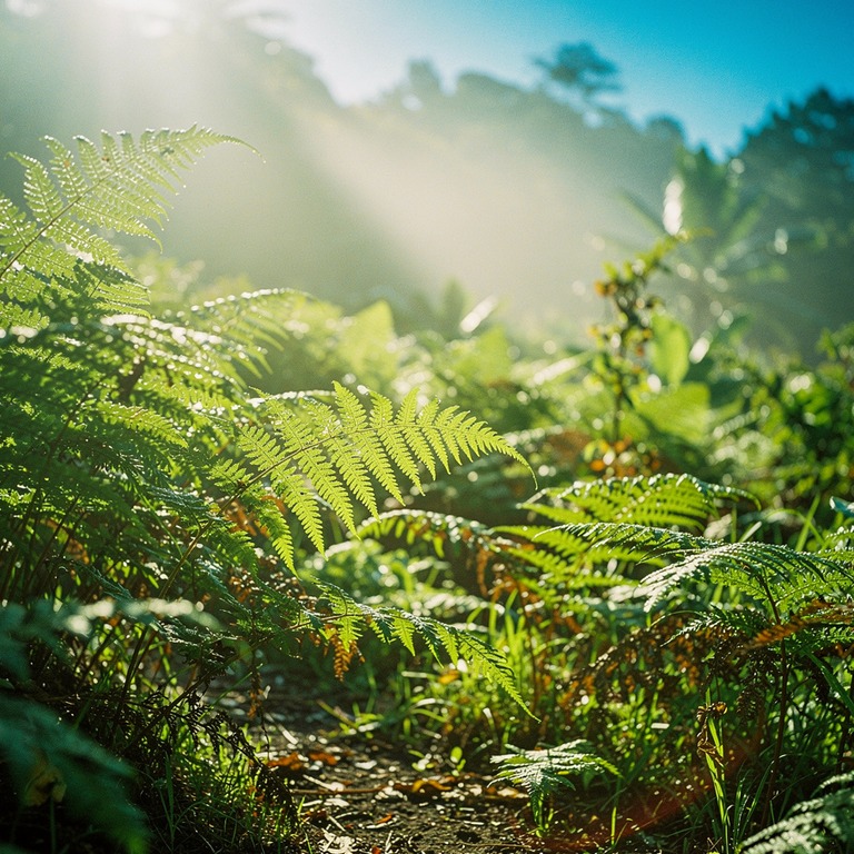 Bracken fern thicket in early morning mist | ShopAyahuascaRetreats
