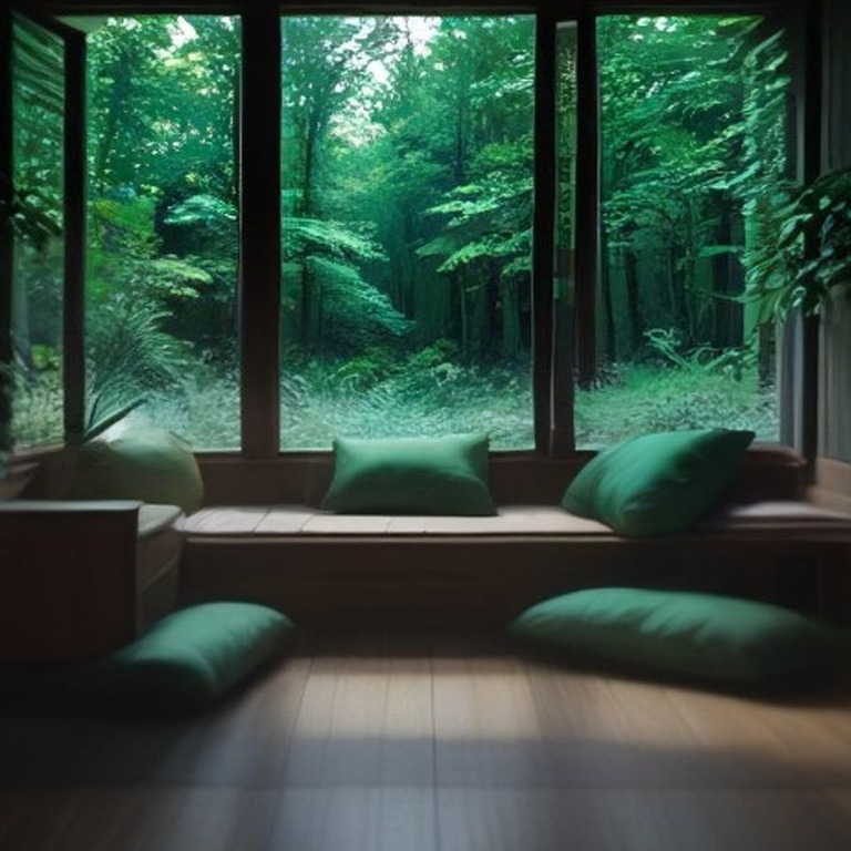 Meditation cushions arranged in a circle on a wooden floor | ShopAyahuascaRetreats