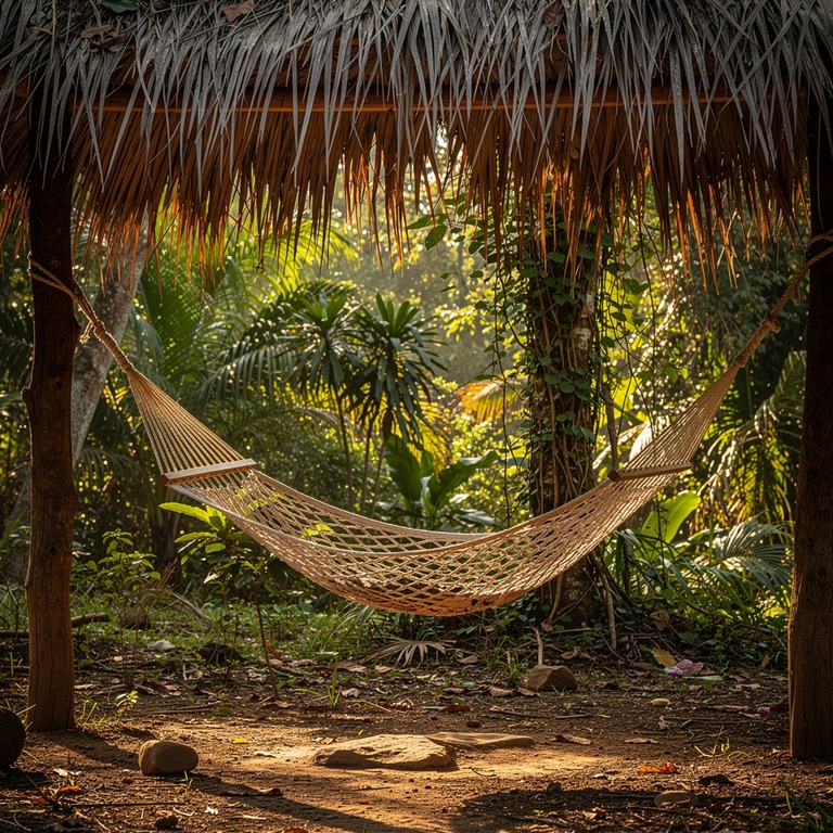 Simple hammock under a thatched palapa, jungle behind | ShopAyahuascaRetreats