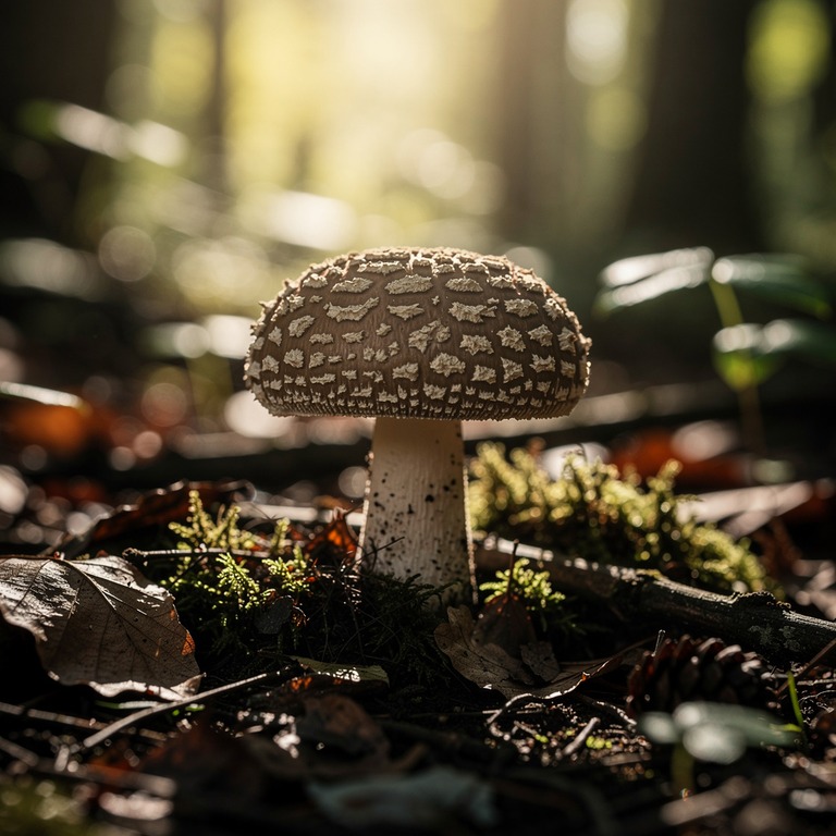 A detailed, macro photograph of a rare, exotic mushroom, suc... | ShopAyahuascaRetreats