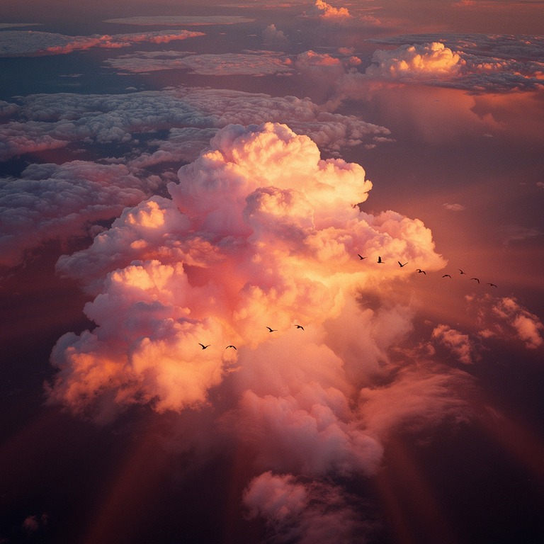 A sky at sunset, with clouds ablaze in shades of pink and or... | ShopAyahuascaRetreats