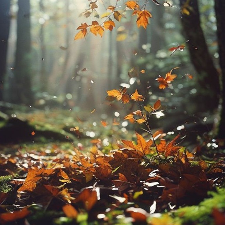 A sprinkling of autumn leaves on a moss-covered forest floor... | ShopAyahuascaRetreats
