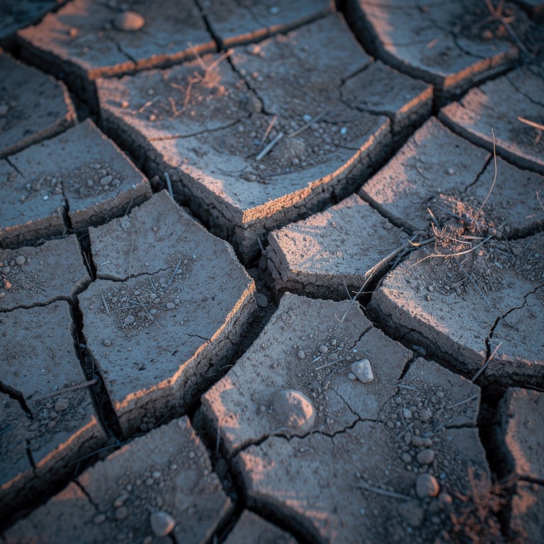 Cracked clay earth patterns, overhead macro | ShopAyahuascaRetreats