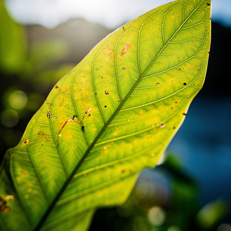 Veins of a single backlit leaf, almost translucent | ShopAyahuascaRetreats