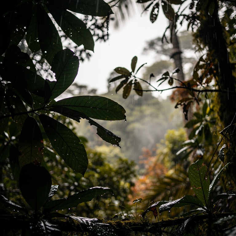 Wisps of steam rising from wet rainforest leaves after a dow... | ShopAyahuascaRetreats